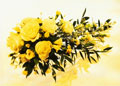 Ramo, arranjo de flores amarelas. Bouquet de noiva.
